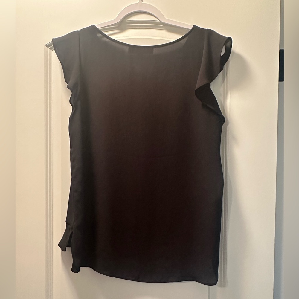 LOFT Black Ruffled Blouse - Picture 3 of 3